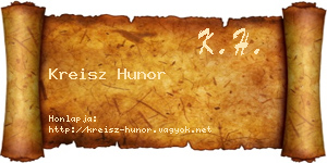 Kreisz Hunor névjegykártya